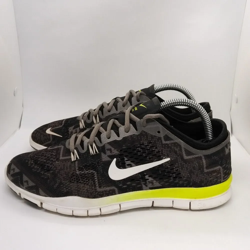 Nike Free 5.0 TR Fit 4 Running Sneakers Women's Size 9.5 Black, Grey, Neon Green